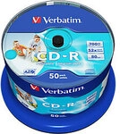 Verbatim CD-Rohlinge AZO Spindel Bedruckbar 700 MB 50 St&uuml;ck SP-43438IW