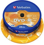 Verbatim DVD-R Spindle Silber 16x 4.7 GB 25 St&uuml;ck 4382217
