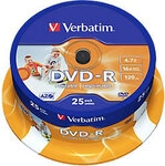 Verbatim DVD-R Bedruckbar 16x 4.7 GB 25 St&uuml;ck 3474036