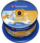 Verbatim DVD-R Spindel Bedruckbar 16 x 4.7 GB 50 St&uuml;ck 4300092
