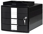 HAN Impuls Schubladenbox PS (Polystyrol) Schwarz 3 Sch&uuml;be 28 x 36,7 x 23,5 cm...