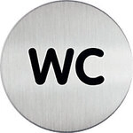 DURABLE Picto B&uuml;roschild WC Klebepad Edelstahl 8,3 x 8,3 cm 4907 490723