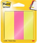 Post-it Haftmarker Rechteckig 2,5 x 7,6 cm Farbig sortiert 3 St&uuml;ck &agrave; 100 Streifen