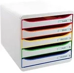 Exacompta Big Box Plus Classic Schubladenbox PS (Polystyrol) Mehrfarbig 5 Sch&uuml;be