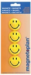 magnetoplan Magnete Smiley Schwarz, Gelb 4 St&uuml;ck 6774336