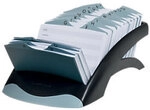 DURABLE Visitenkartenbox Telindex&reg; Desk Spezial 500 Karten Silber, Schwarz...