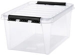 SmartStore Classic Kunststoff Aufbewahrungbox 32 L Mit Deckel Transparent 39 x 50 x