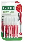 GUM TRAV-LER 0,8mm Kerze rot Interdental+6Kappen 6 St