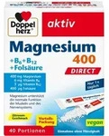 DOPPELHERZ Magnesium+B Vitamine DIRECT Pellets 40 St