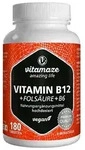 VITAMIN B12 1000 &mu;g hochdos.+B9+B6 vegan Tabletten 180 St
