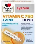 DOPPELHERZ Vitamin C 750 Depot system Pellets 20 St