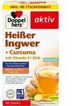 DOPPELHERZ hei&szlig;er Ingwer+Curcuma Beutel 10 St