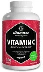 VITAMIN C 160 mg Acerola Extrakt pur vegan Kapseln 180 St