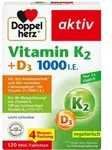 DOPPELHERZ Vitamin K2+D3 1000 I.E. Tabletten 120 St