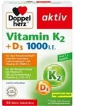 DOPPELHERZ Vitamin K2+D3 1000 I.E. Tabletten 30 St