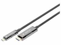Digitus HDMI / USB-C® Anschlusskabel HDMI-A Stecker, USB-C® Stecker 20 m Schwarz