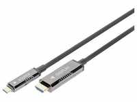 Digitus HDMI / USB-C® Anschlusskabel HDMI-A Stecker, USB-C® Stecker 10 m Schwarz