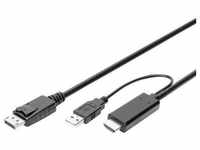 Digitus DisplayPort / HDMI Anschlusskabel DisplayPort Buchse, HDMI-A Stecker, USB-A