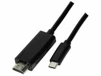LogiLink USB-C® / HDMI Adapterkabel USB-C® Stecker, HDMI-A Stecker 3.00 m Schwarz