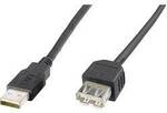 Digitus USB-Kabel USB 2.0 USB-A Stecker, USB-A Buchse 3.00 m Schwarz AK-300200-030-S