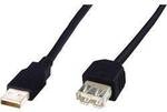 Digitus USB-Kabel USB 2.0 USB-A Stecker, USB-A Buchse 1.80 m Schwarz AK-300202-018-S