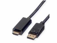 Roline DisplayPort Anschlusskabel DisplayPort Stecker, HDMI-A Stecker 3.00 m Schwarz
