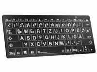 Logickeyboard XL-Print Bluetooth® Tastatur Deutsch, QWERTZ Schwarz Multimediatasten,