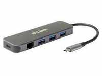D-Link DUB-2334 5 Port USB-C® (USB 3.2 Gen 2) Multiport Hub Anthrazit