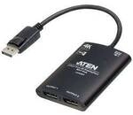 ATEN VS92DP DisplayPort-Splitter mit Aluminiumgeh&auml;use 3840 x 2160 Pixel Schwarz