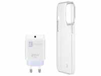Cellularline Starter Kit Charger+Case Handy Ladegerät iPhone 14 USB-C® Transparent,