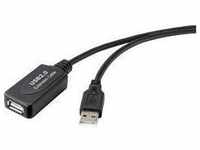 Renkforce USB-Kabel USB 2.0 USB-A Stecker, USB-A Buchse 10.00 m Schwarz Aktiv...