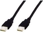 Digitus USB-Kabel USB 2.0 USB-A Stecker, USB-A Stecker 5.00 m Schwarz doppelt