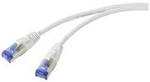 Renkforce RF-5266140 RJ45 Patchkabel CAT 6a S/FTP 2.00 m Grau Slimline, Flexibel, mit
