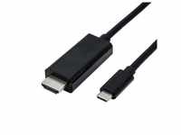 Roline USB-C® / HDMI Adapterkabel USB-C® Stecker, HDMI-A Stecker 5.00 m Schwarz