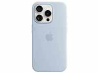 Apple Silicon Case MagSafe Backcover Apple iPhone 15 Pro Hellblau Induktives Laden,