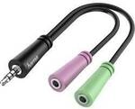 hama 00200352 Audio-Adapter, 4pol. 3,5-mm-Klinke-Stecker - 2x 3pol.