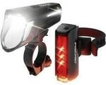 FISCHER FAHRRAD Fahrradbeleuchtung Set PLUS 110 + TWIN STOP LED Schwarz 50686