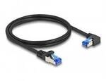 Delock 80222 RJ45 Patchkabel CAT 6a S/FTP 1.00 m Schwarz 90&deg; nach rechts gewinkelt 1