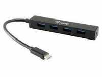 Equip 4 Port USB-C® (USB 3.2 Gen 2) Multiport Hub Schwarz 128954