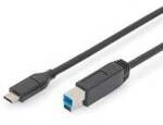 Digitus USB-Kabel USB 3.2 Gen1 USB-C&reg; Stecker, USB-B Stecker 1.80 m Schwarz doppelt