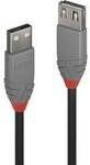 LINDY USB-Kabel USB 2.0 USB-A Stecker, USB-A Buchse 0.50 m Schwarz 36701