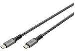 Digitus USB-C&reg; Kabel USB4&reg; USB-C&reg; Stecker 1.00 m Schwarz Geflechtschirm,