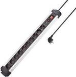 Sygonix SY-4755616 &Uuml;berspannungsschutz-Steckdosenleiste 10fach Silber, Schwarz