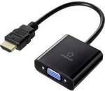Renkforce HDMI / VGA Adapterkabel HDMI-A Stecker, VGA 15pol. Buchse 0.15 m Schwarz