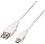VALUE USB 2.0 Kabel, Typ A - 5-Pin Mini, wei&szlig;, 0,8 m 11.99.8708
