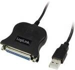 LogiLink USB 1.1 Anschlusskabel [1x USB 1.1 Stecker A - 1x D-SUB-Buchse 25pol.]