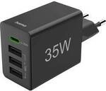 hama 00201990 Schnellladeger&auml;t, 1x USB-C PD, 3x USB-A, Mini-Ladeger&auml;t, 35W,...