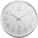 Mebus 19776 Funk Wanduhr 25 cm x 40 mm Silber Leisegang-Uhrwerk