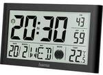 hama 00222217 Digitale Wanduhr Martinique, Funkuhr mit Thermometer, Schwarz