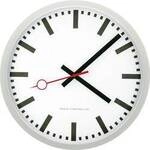 EUROTIME 59530-07 Funk Wanduhr 35 cm Silber Leisegang-Uhrwerk